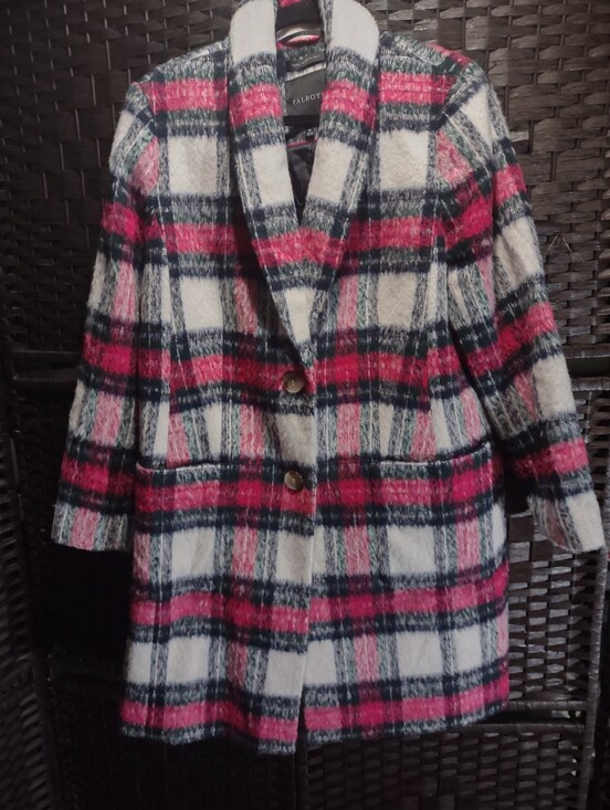 Talbots Jackets & Blazers - Talbots Brushed Plaid Wool Blend Pea Coat Women's Size 16